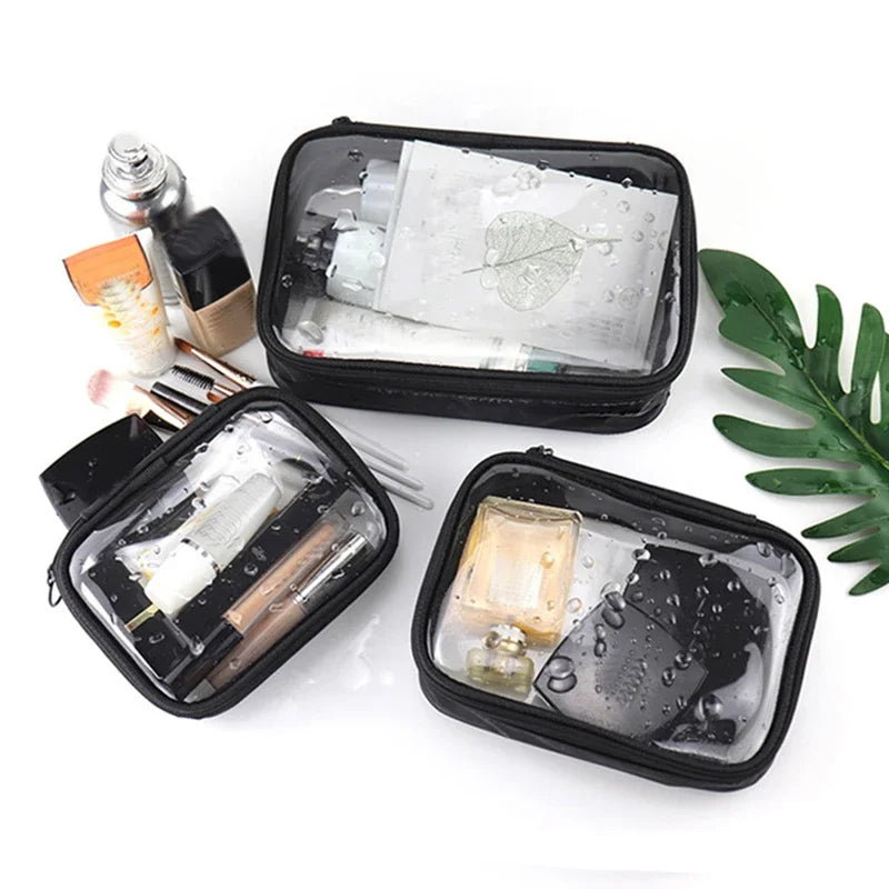 Saashi Waterproof Transparent Cosmetic Bag Women Make Up Case Travel Clear Beauty.