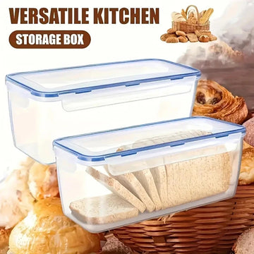 Saashi Plastic Bread Storage Box Airtight Food Container Sandwich Keeper Lid Loaf.