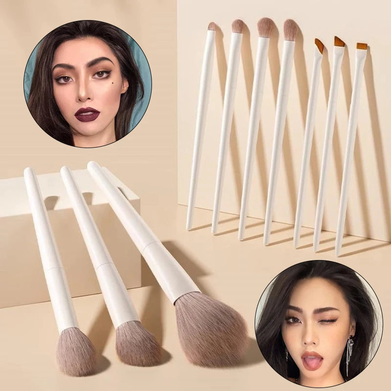 Saashi 5/7/10/12Pcs Makeup Brushes Tools Set Professional Eyeliner Eyeshadow Contour Powder.