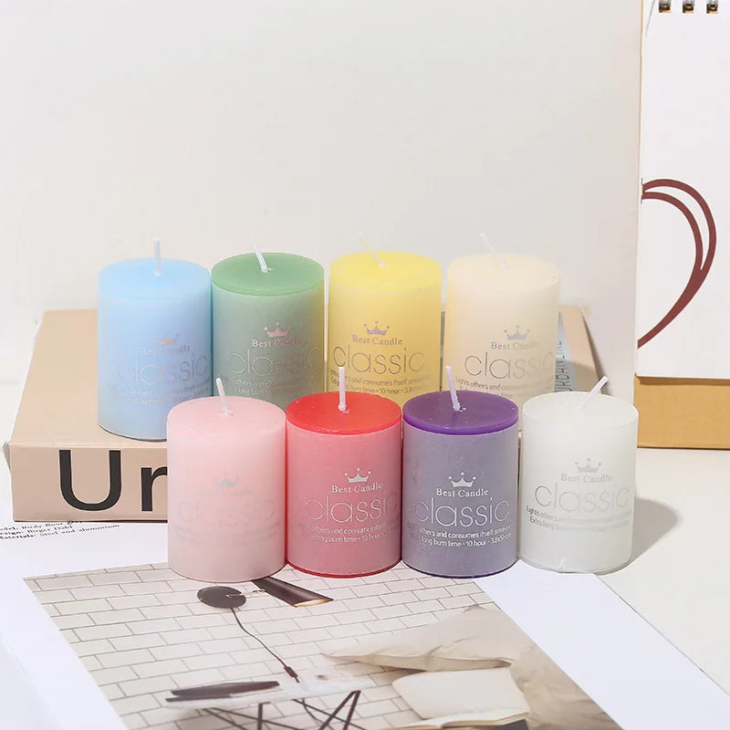 Saashi Classic Colored Pillar Candles for Home Decor and Relaxation