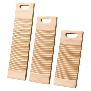 Saashi Laundry Cleaning Board Wood Scrub Washing Wavy Pattern Efficient Hand Washer.