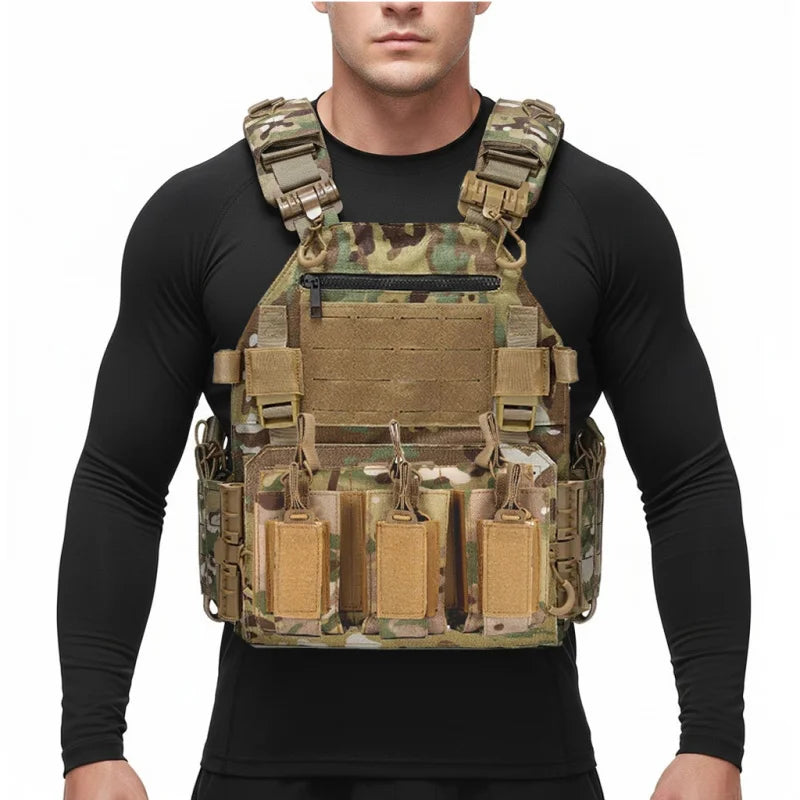 Saashi Labor Day Multi-Functional Tactical Vest – Wear-Resistant Outdoor Training & Utility Gear