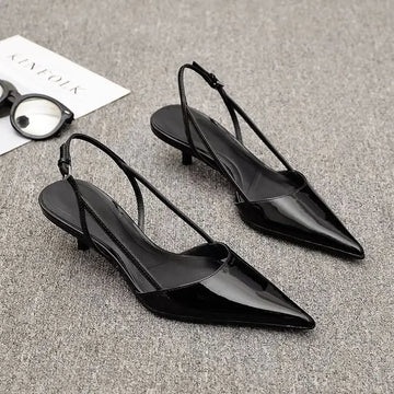 Saashi Black Women Pointed Toe Heels Sandals 2025 Dress Party Fashion Summer Slippers