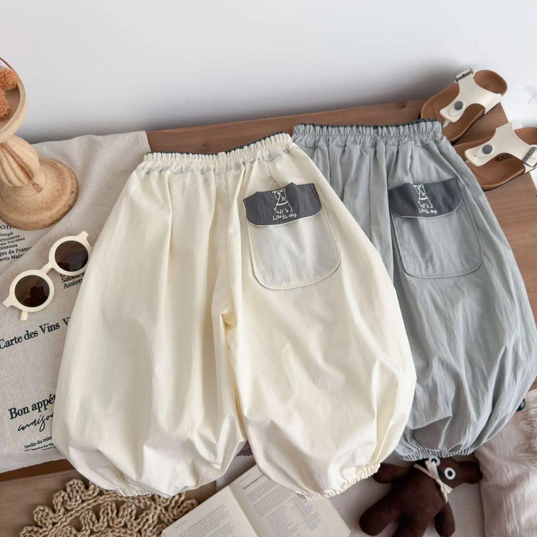 Saashi Kids’ Summer Cartoon Print Elastic Waist Casual Pants