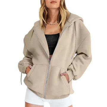 Saashi Gray Zip-Up Pocket Hoodie