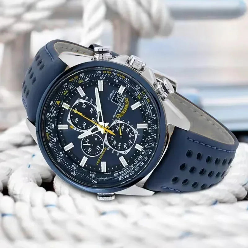 Saashi Luminous Chronograph Steel Watch