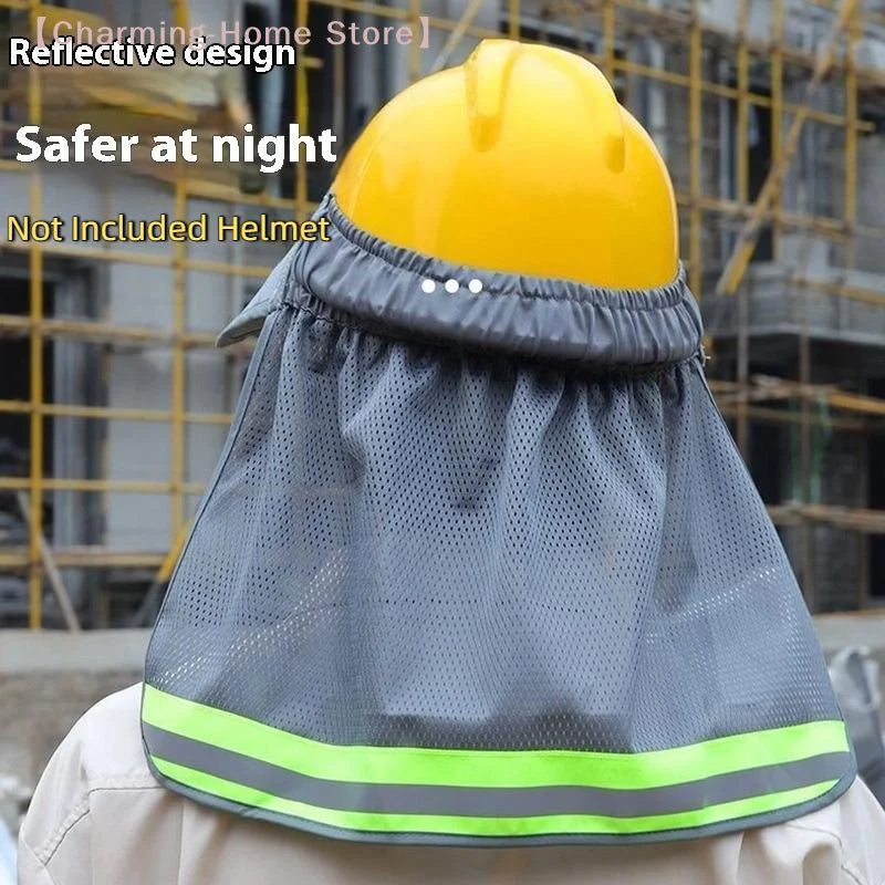 Saashi Labor Day Summer Sun Shade Safety Hard Hat – Reflective Neck Shield & Brim Cover for Construction Workers