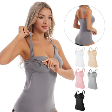 Saashi Sleeveless Nursing Tank Top for Pregnant Women Plus Size Maternity Breastfeeding Vest
