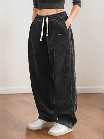Saashi Corduroy Straight-Leg Pants