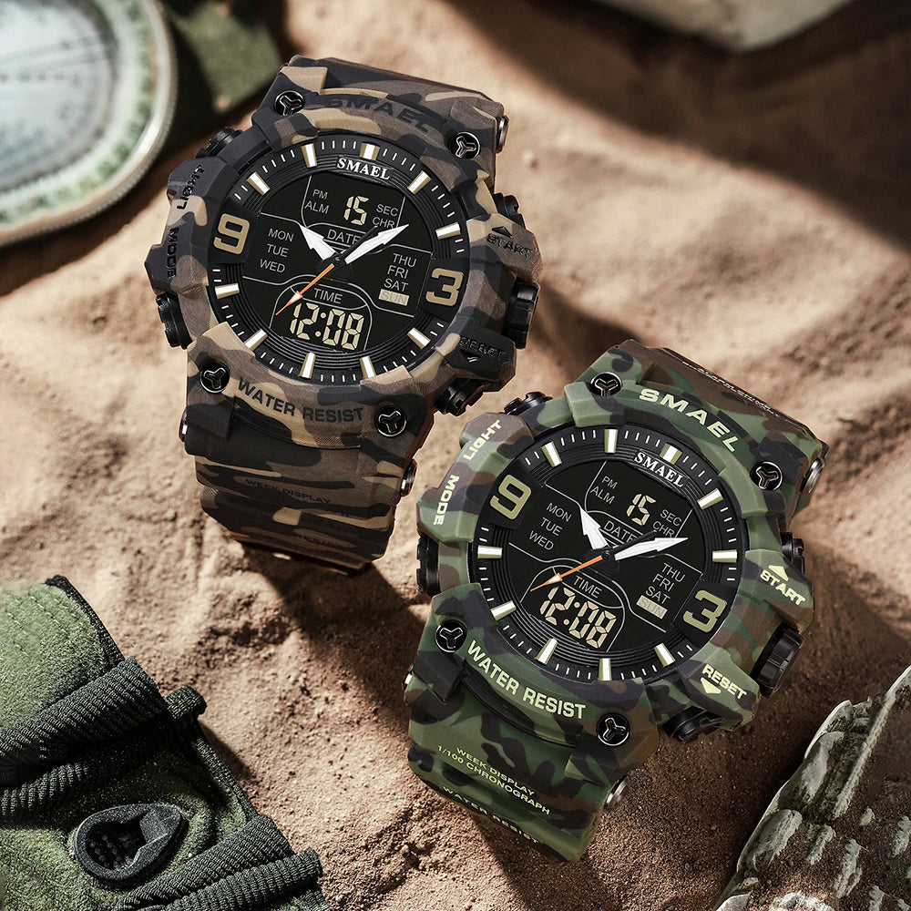 Saashi Dual-Time Military Digital Watch