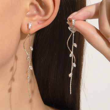 Saashi Zircon Tassel Drop Earrings