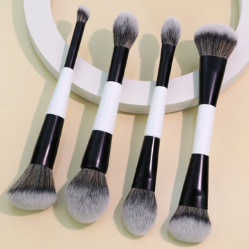 Saashi Dual-Ended Foundation Face Brush Powder Blush Contour Double-ended Makeup Professional.