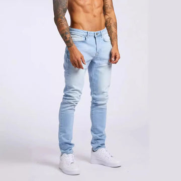 Saashi Men's Instagram Trend Black Slim-fit High-waisted 2025 New Style Denim Jeans.
