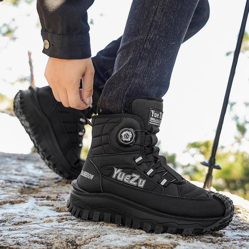 Saashi New Winter Oversized Men's Boots Waterproof Cold Resistant Plush Warm Snow.