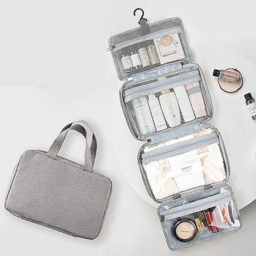 Saashi Waterproof Hanging Hook Toiletry Bag Large Folding Handbag Travel Makeup Cosmetic.