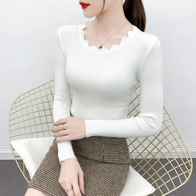 Saashi Elegant O-Neck Slim Fit Knitted Sweater