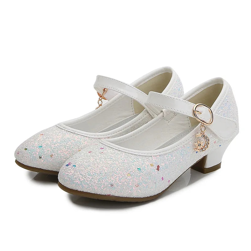 Saashi Girls Princess Low-Heel Shoes – Purple & Red Leather Party Wedding Flats