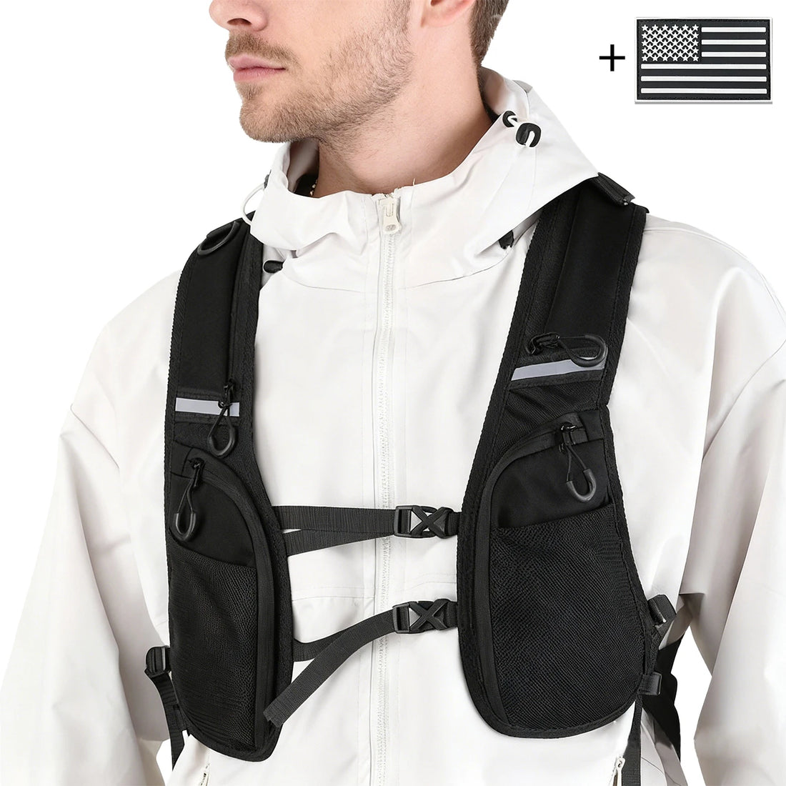 Saashi Labor Day Reflective Multi-Pocket Safety Vest – Lightweight High-Visibility Gear