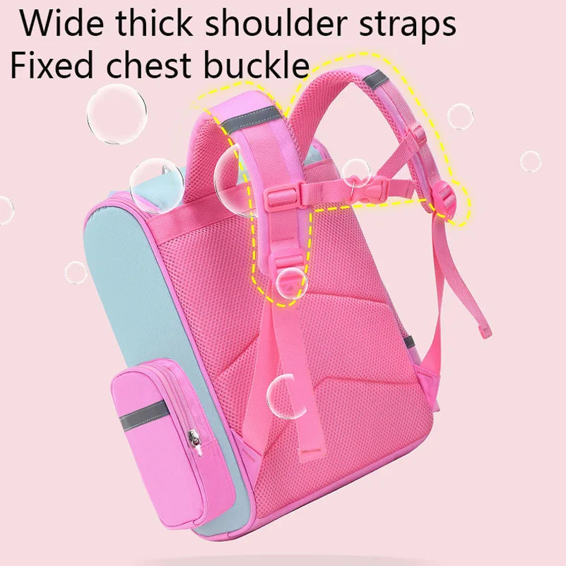 Saashi Kid Backpack Girl Unicorn Children Bookbag Rainbow Eyes School Bag Waterproof.