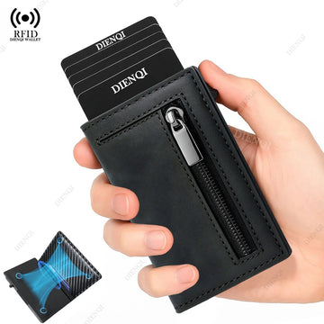 Saashi Men's RFID Blocking Luxury Pop Up Slim Thin Minimalist Bank Cardholder.