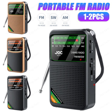 Saashi Portable Radio AM FM SW Pocket Type-C Rechargeable Wired Earphone Mini.