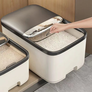 Saashi 10KG Rice Storage Box Home Lid Insect Moisture Proof Grain Sealed.