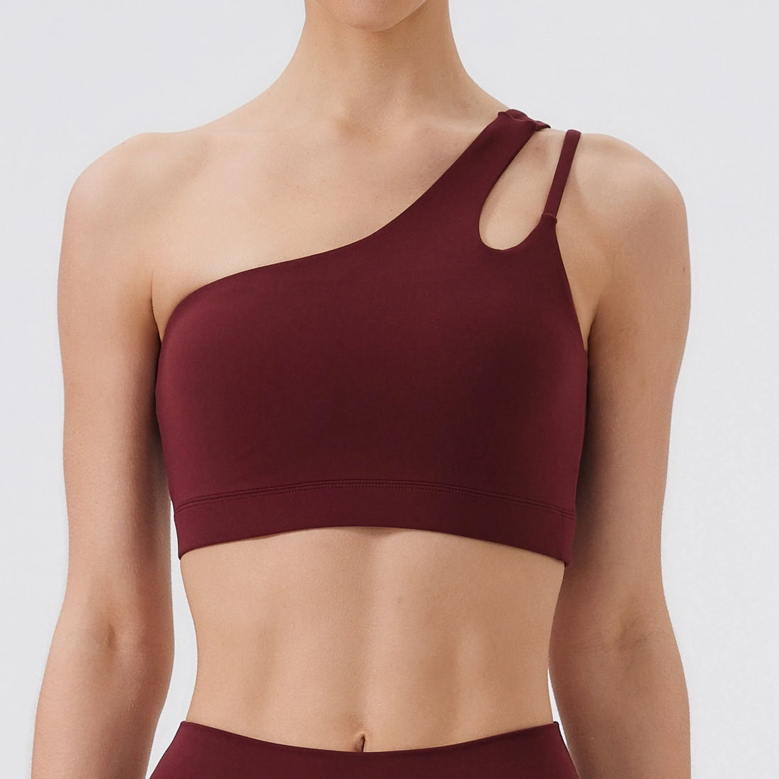 Saashi Womens One Shoulder Push Up Sports Bra Shockproof Breathable Yoga Gym Running Fitness Vest