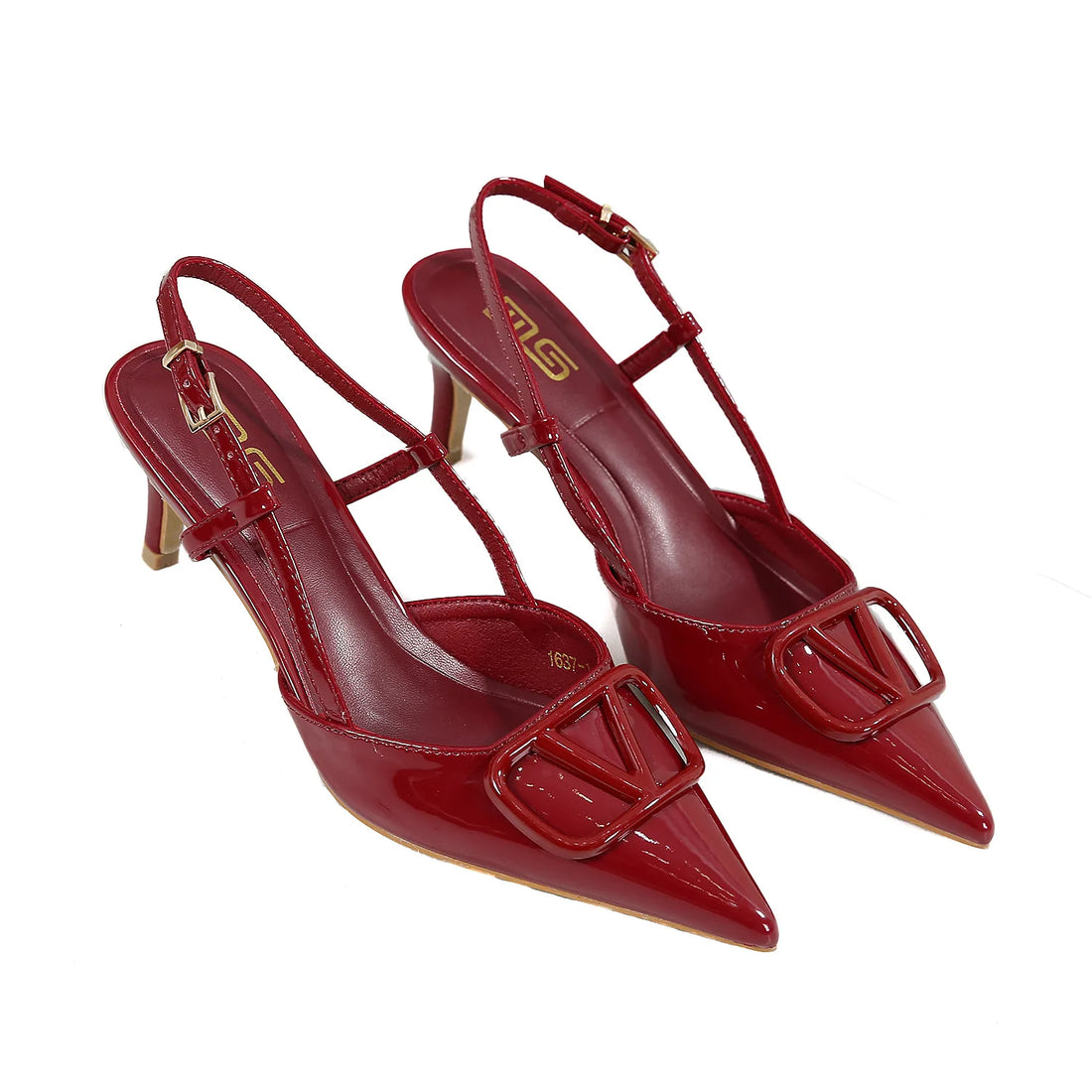 Saashi Luxury Women's Mid-Heel Sandals with a Buckle Design, Perfect for Dress Wear