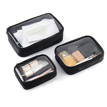 Saashi Waterproof Transparent Cosmetic Bag Women Make Up Case Travel Clear Beauty.