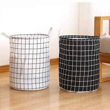 Saashi Foldable Fabric Laundry Basket Cloth Storage Organizer Home Bathroom Bedroom Clothes.