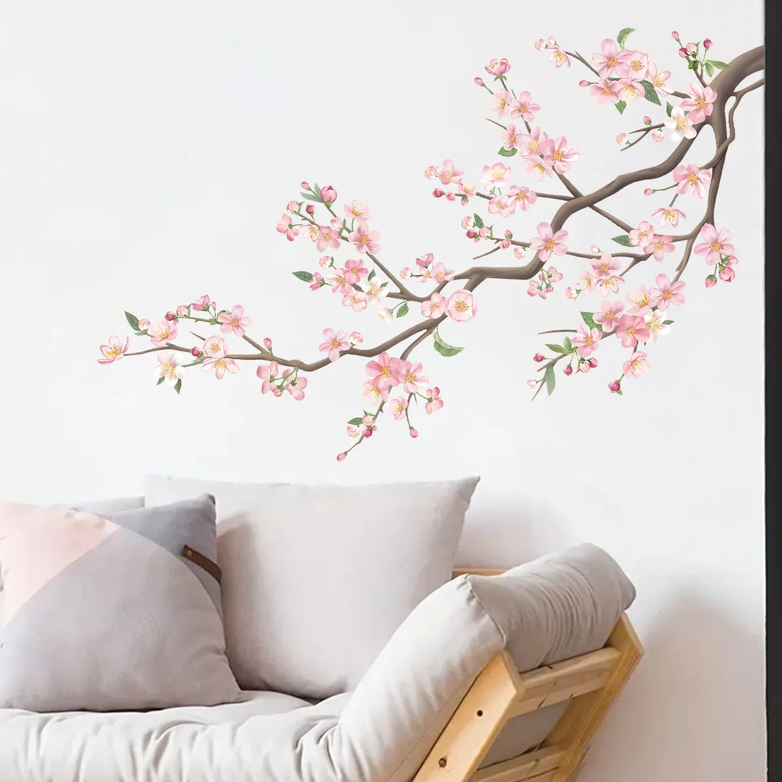 Saashi Watercolor Bird Blossom Wall Stickers (Decorative)