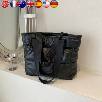 Saashi Women's Fashion Large Capacity Cotton Padded Quilted Rhombus Office Work Tote