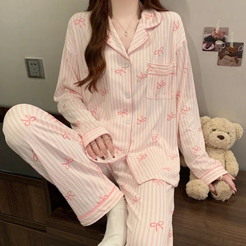 Saashi Love-Print Cardigan & Pyjama Set