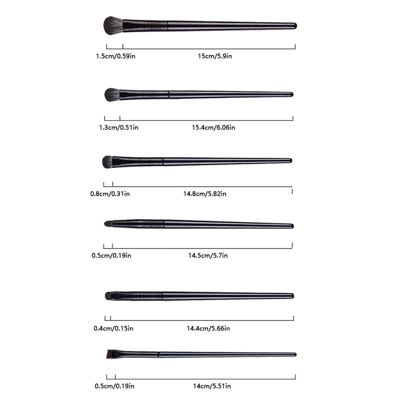 Saashi 6PCS Eyes Makeup Brushes Set Professional Soft Contouring Eyeshadow Eyeliner Eyebrow.