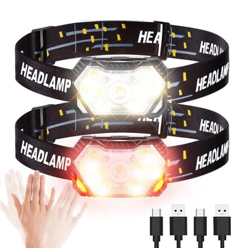 Saashi Labor Day Rechargeable LED Headlamp – Motion Sensor Outdoor Camping & Work Light