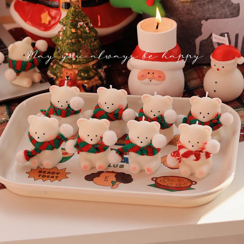 Saashi Christmas Bear Gift Candle