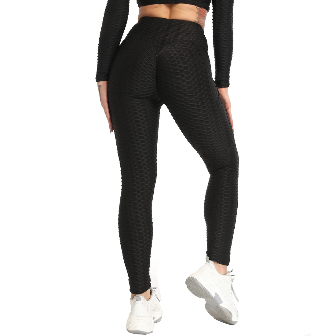 Saashi Women's High-Waist Yoga Pants: Honeycomb Leggings with Pockets for Workouts