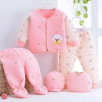 Saashi 5-Piece Baby Bear Cotton Underwear Set for Newborns
