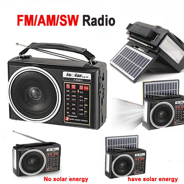 Saashi New Portable FM AM SW Radio Solar Charging Multi Band Bluetooth.