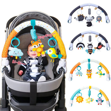 Saashi Baby Stroller Arch Toy – Adjustable Sensory Activity Play Gym with Bells for Newborns, Bouncers & Car Seats