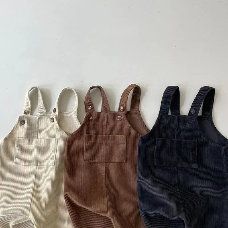 Saashi Corduroy Baby Suspender Romper for Boys and Girls