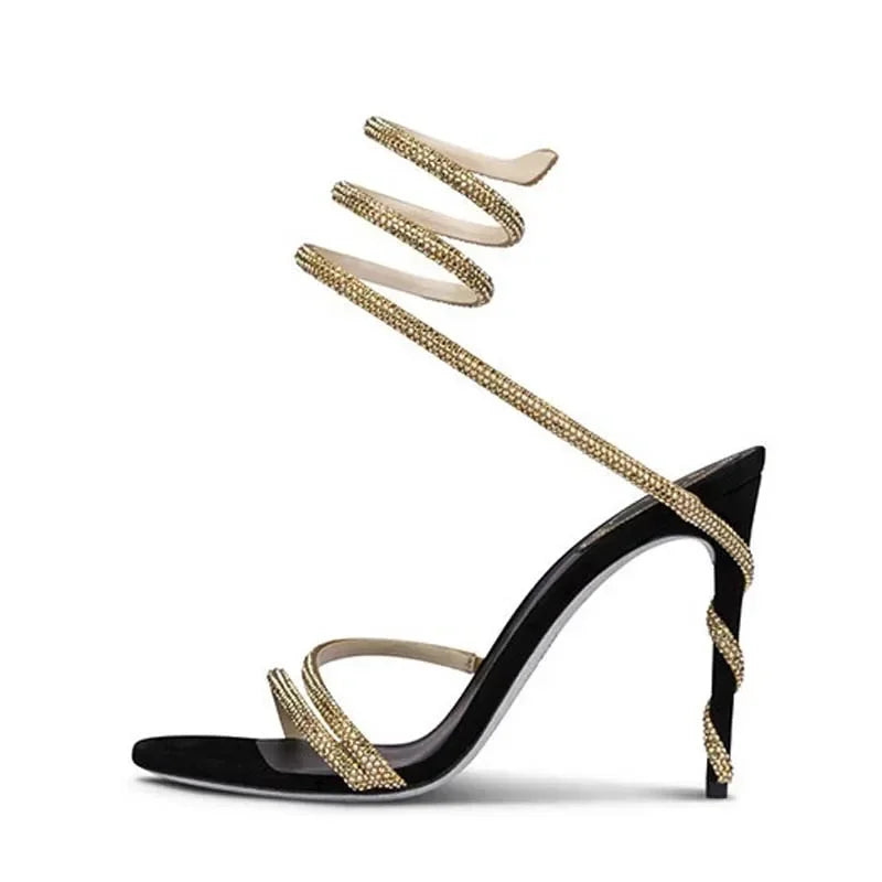 Saashi Crystal Stiletto Ankle Heels