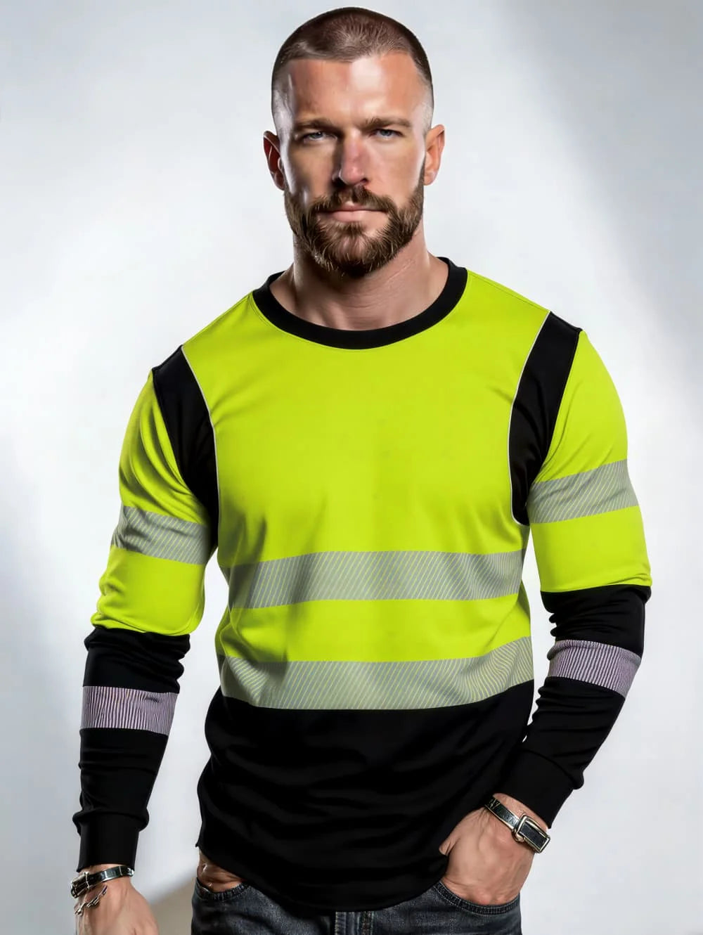 Saashi Labor Day Men’s Long Sleeve Work T-Shirt – Loose Fit Breathable Construction Workwear