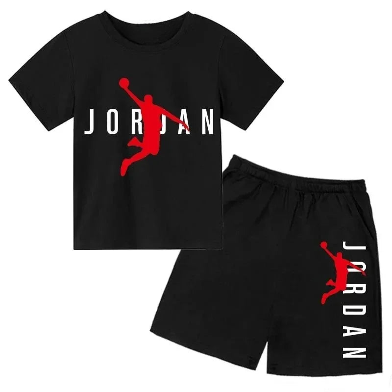 Saashi Boys Letter Print T-Shirt & Shorts Set – Fashionable Casual Summer Outfit