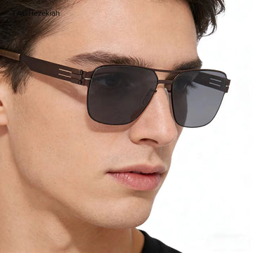 Saashi Quality Sunglasses Men's Protective Outdoor Fishing Screwless Double Ray Stainless Steel.