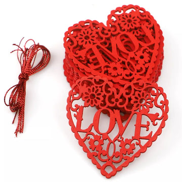Saashi Heart Wood Slices - Set of 10 for DIY Crafts and Decor