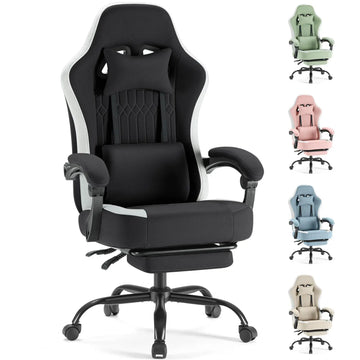 Saashi Labor Day Ergonomic Office Chair – Height-Adjustable 360° Swivel Computer Chair with Headrest, Lumbar Support & Linkage Armrests