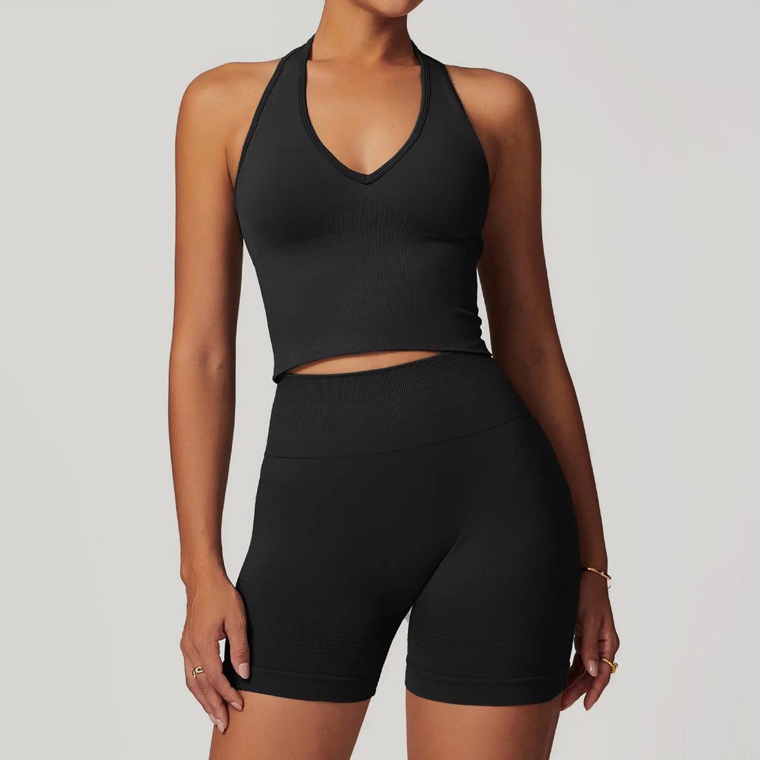 Saashi 2-Piece Seamless Yoga Set for Women with Sports Bra and Leggings Gym Fitness Tracksuit