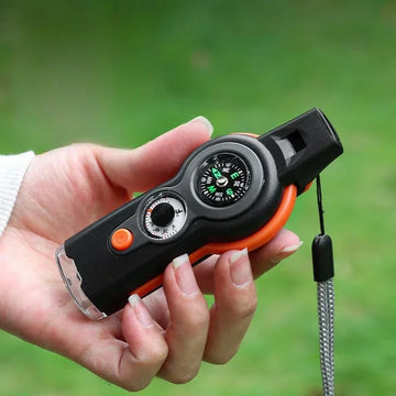 Saashi 7-in-1 Emergency Survival Whistle with LED & Compass