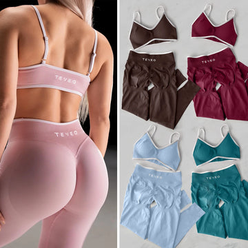 Saashi Women's Seamless Yoga Set: Workout Bra and Scrunch Leggings